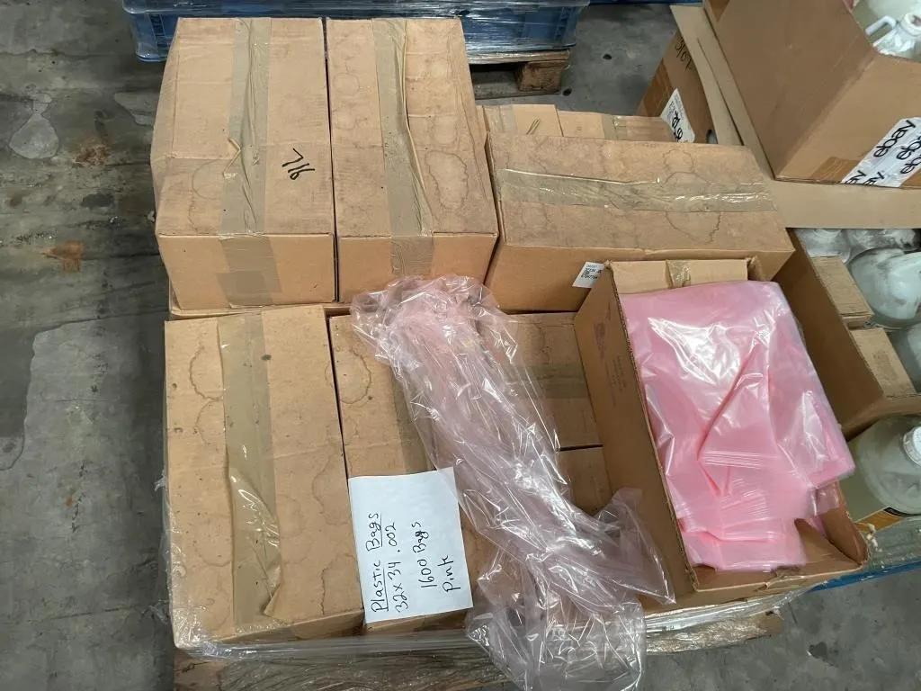 Pink plastic bags