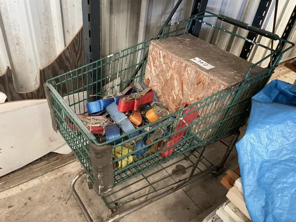 shopping cart w/rachet straps