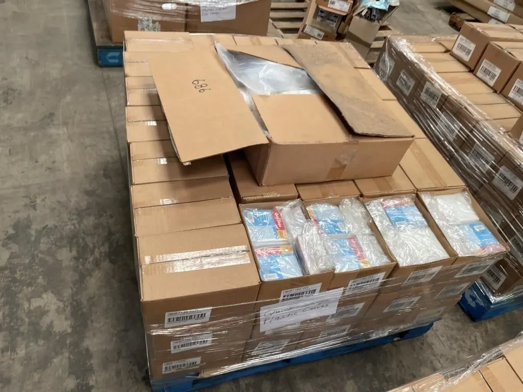 Pallet of quick shape plastic canvas