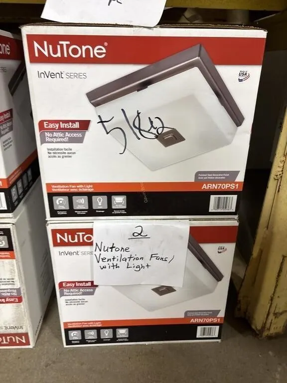 (2) Nutone Ventilation Fans w/light
