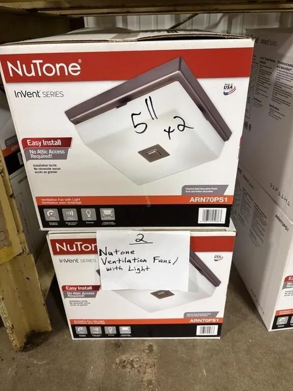(2) Nutone Ventilation Fans w/light