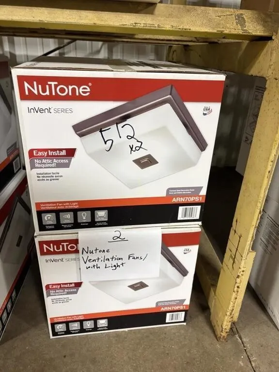 (2) Nutone Ventilation Fans w/light