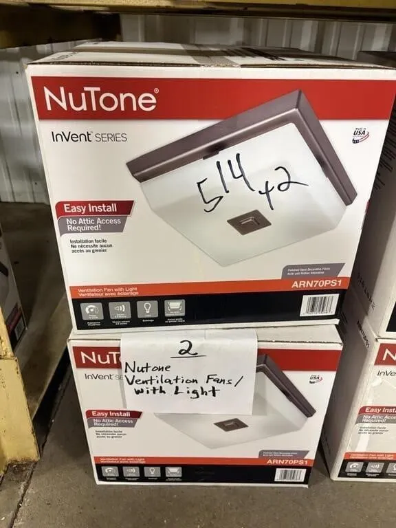 (2) Nutone Ventilation Fans w/light