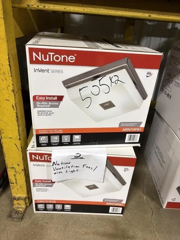 (2) Nutone Ventilation Fans w/light