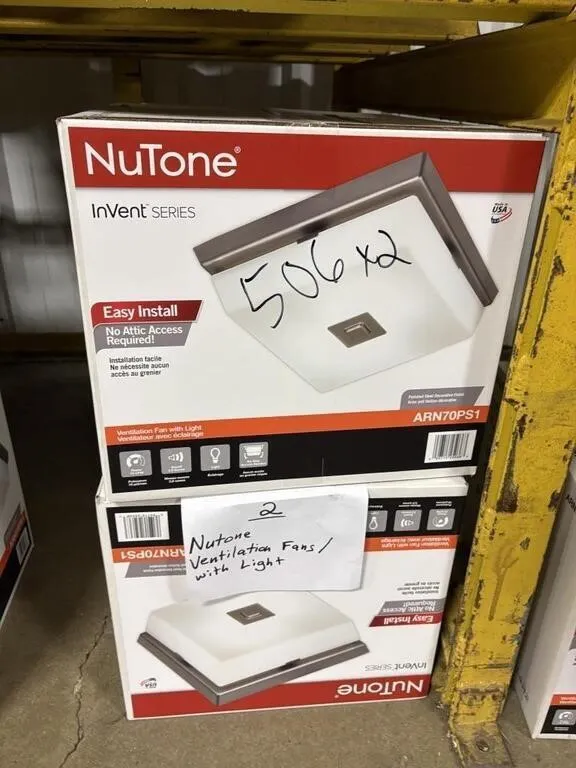 (2) Nutone Ventilation Fans w/light