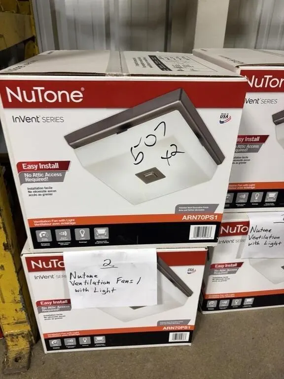 (2) Nutone Ventilation Fans w/light