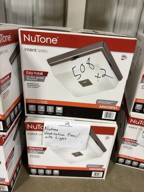 (2) Nutone Ventilation Fans w/light
