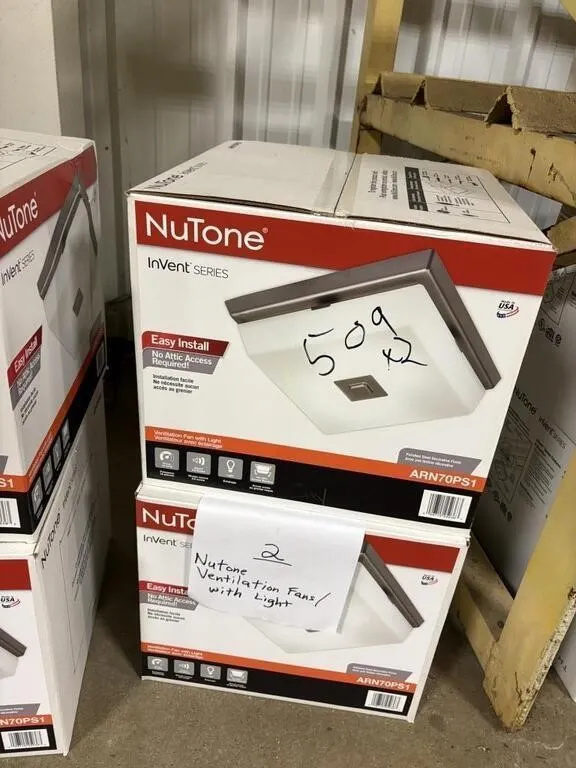 (2) Nutone Ventilation Fans w/light
