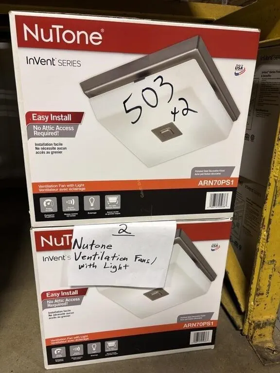 (2) Nutone Ventilation Fans w/light