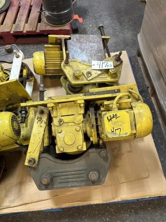 (2) Femco Powered Crane Trolleys