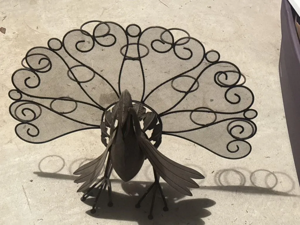 17.5" Metal Wirework and Sheet Metal Peacock