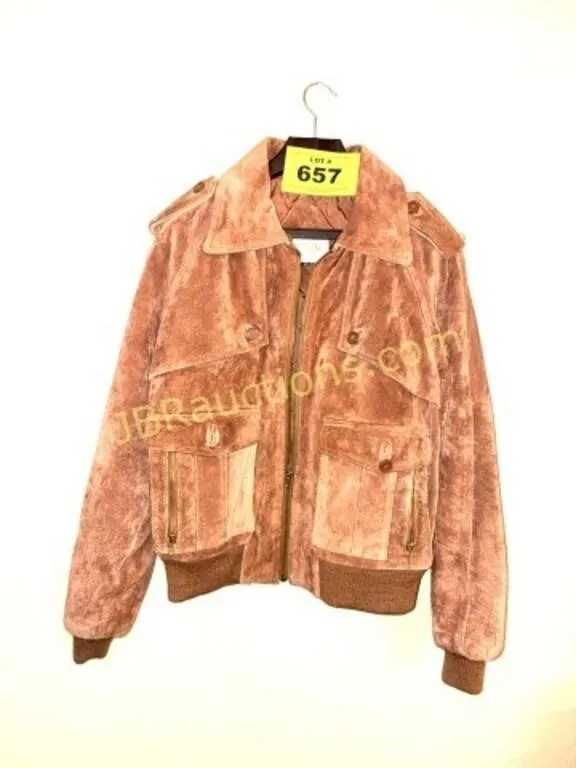 OAKTREE SIZE 44 BROWN SUEDE VINTAGE JACKET