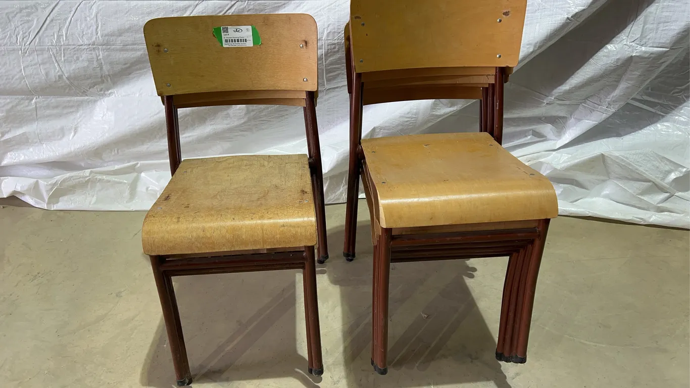 8 - Wooden Stacking Chairs