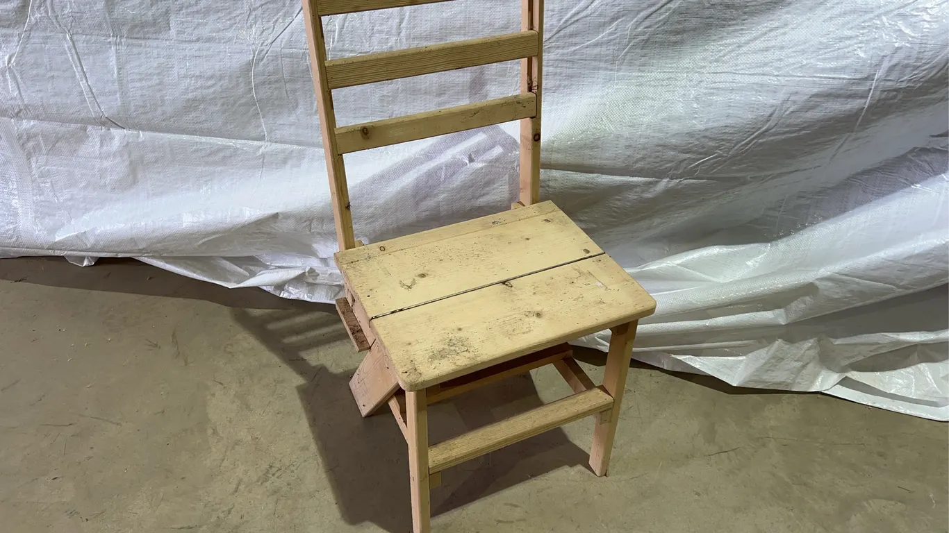 Oak Convertible Stool/ Chair