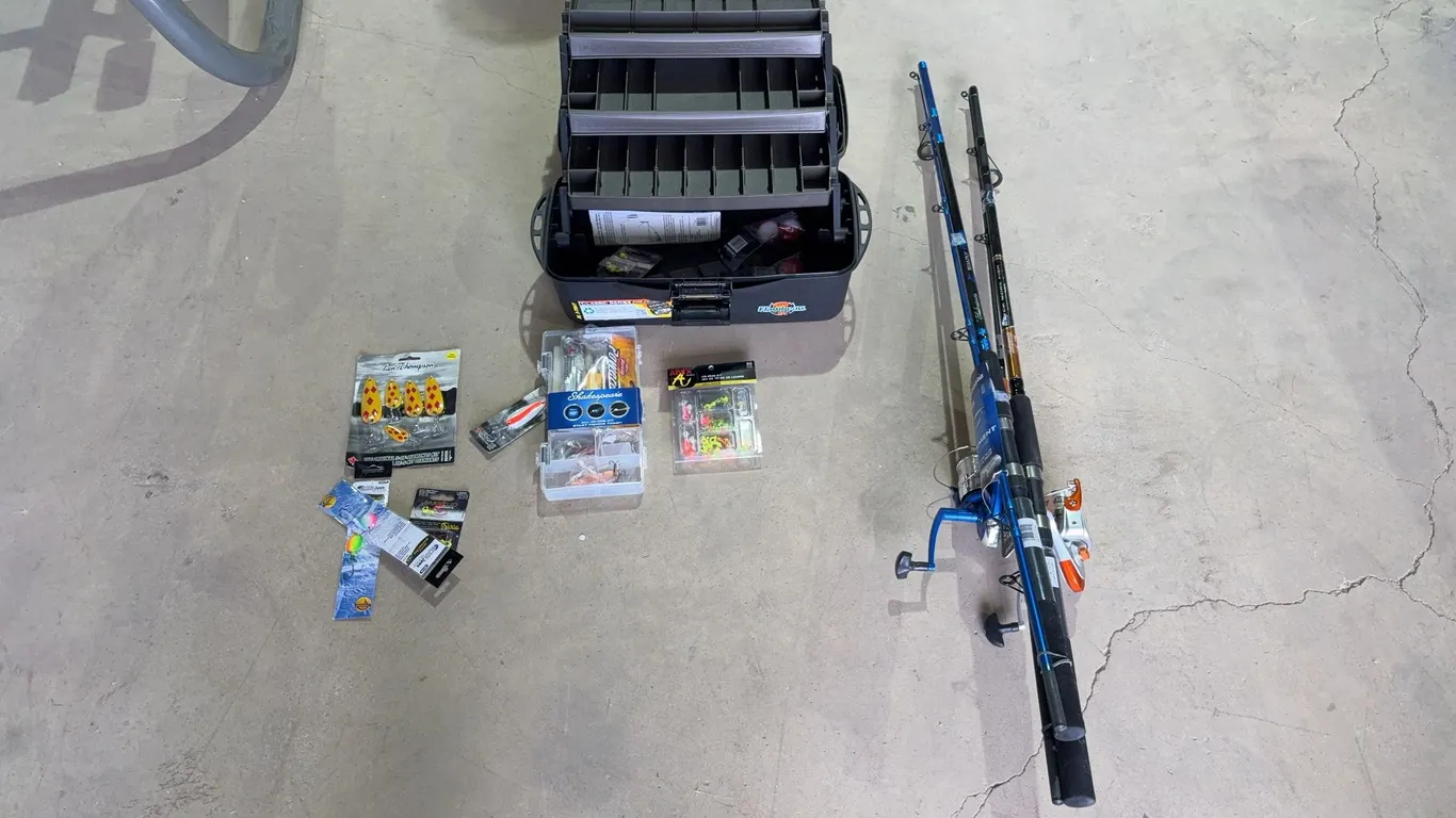 Fishing Rods, Reels & Tacklebox