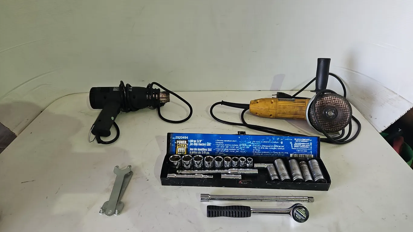 Socket Set/ Angle Grinder/ Heat Gun