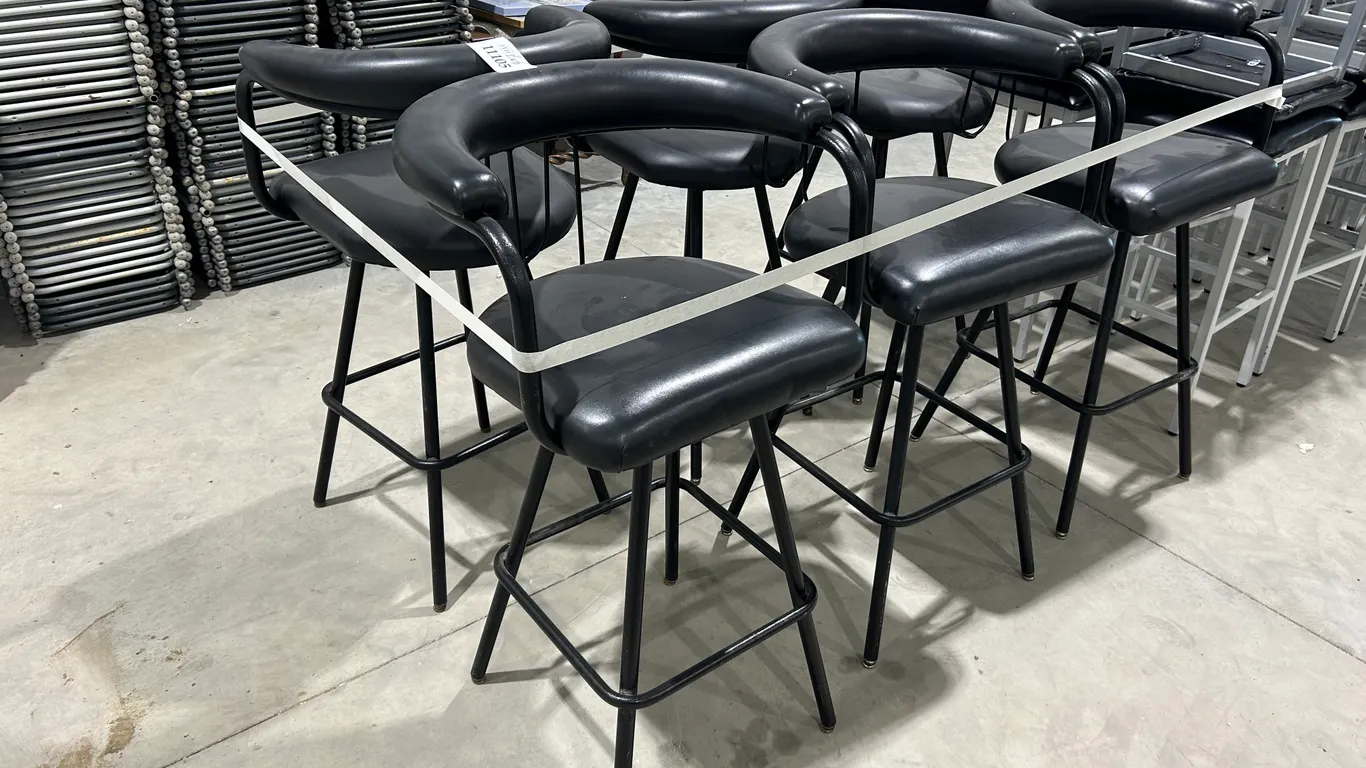 Black Faux Leather Swivel Bar Stool - Must Take 6 Times the Bid Price