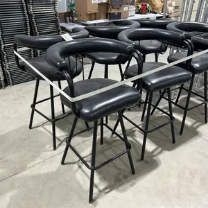 Black Faux Leather Swivel Bar Stool - Must Take 6 Times the Bid Price