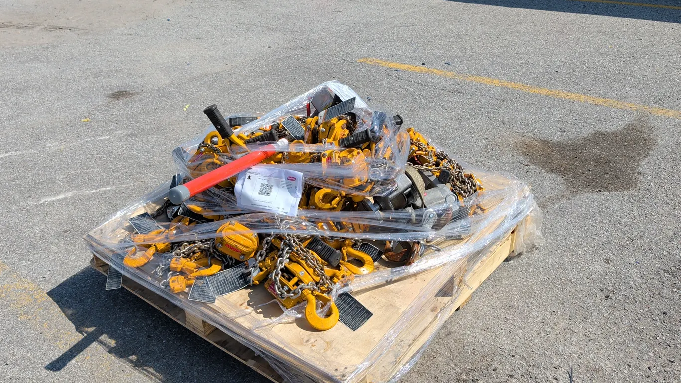 Skid of Assorted Chain hoists