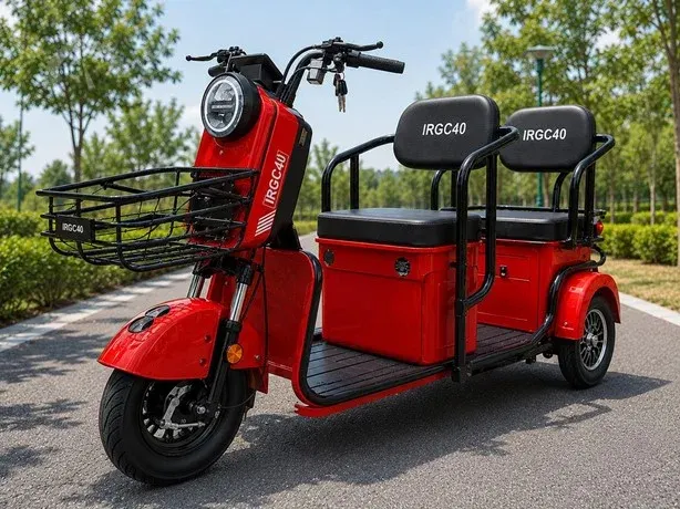 New! 2026 Mini Electric Tricycle Golf Cart Model IRGC40 (RED COLOR)