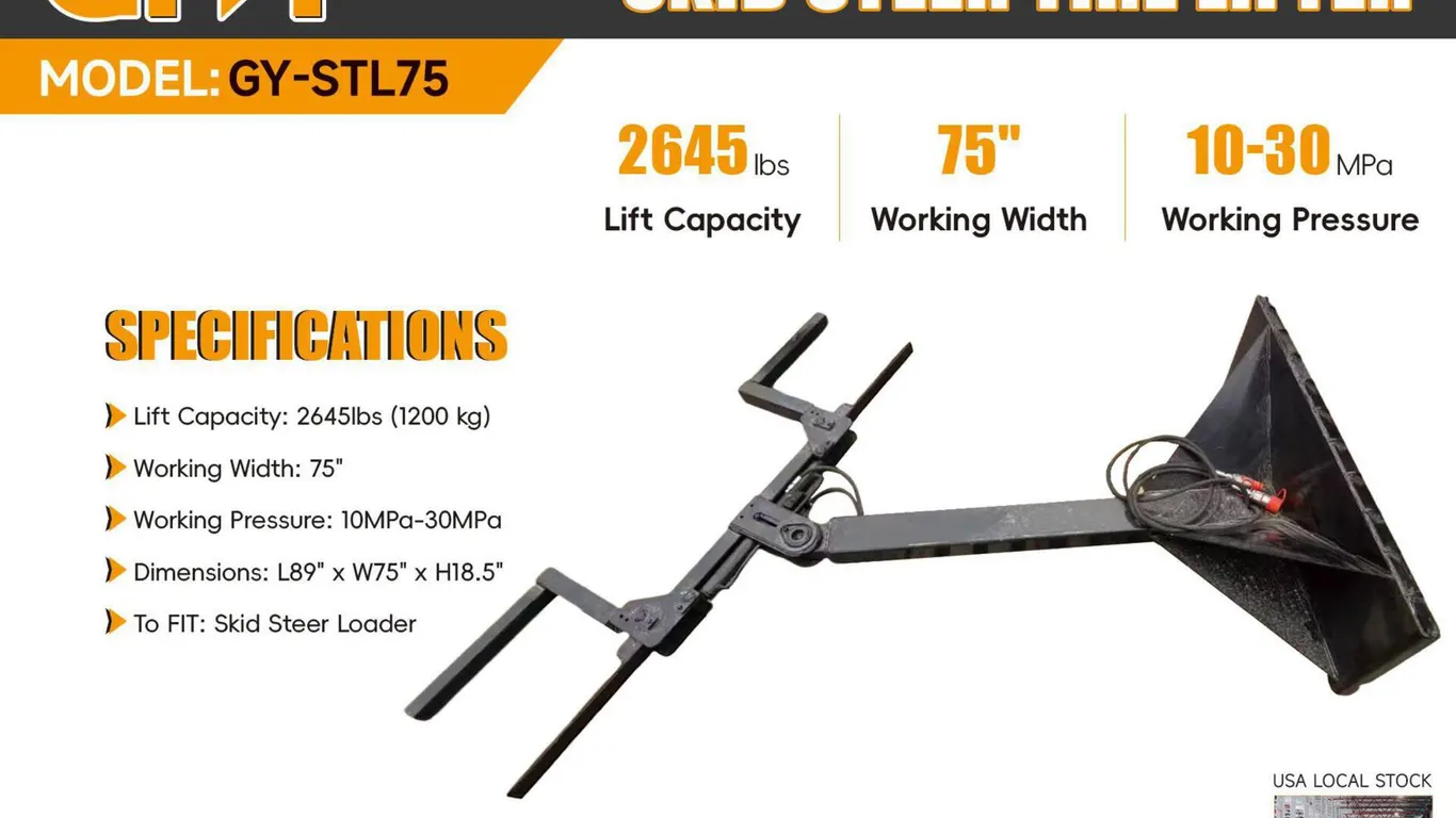 GIYI GY-STL75 Skid Steer Tire Lifter~New!