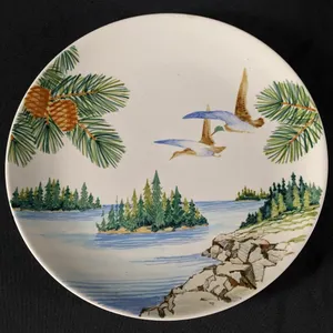 RARE "1 OF A KIND" HAMMS BEER SAMPLE PLATE RED WING POTTERY DINNERWARE MCM MID CENTURY