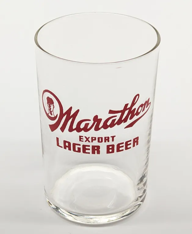 MARATHON EXPORT LAGER BEER DRINKING GLASS MARATHON WISCONSIN