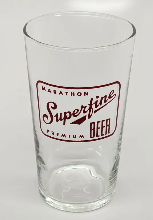 MARATHON SUPERFINE PREMIUM BEER WISCONSIN DRINKING GLASS