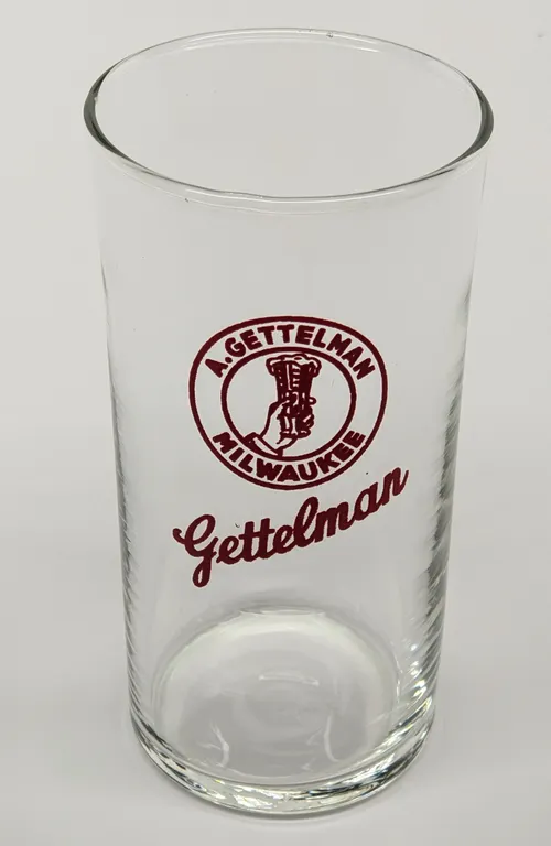 A. GETTELMAN BREWING MILWAUKE WISCONSIN BEER DRINKING GLASS