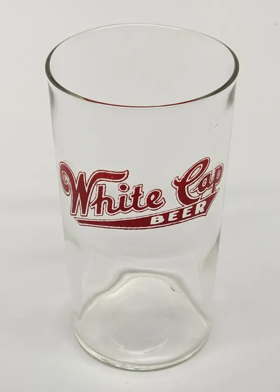 WHITE CAP BEER TWO RIVERS WISCONSIN DRINKING GLASS