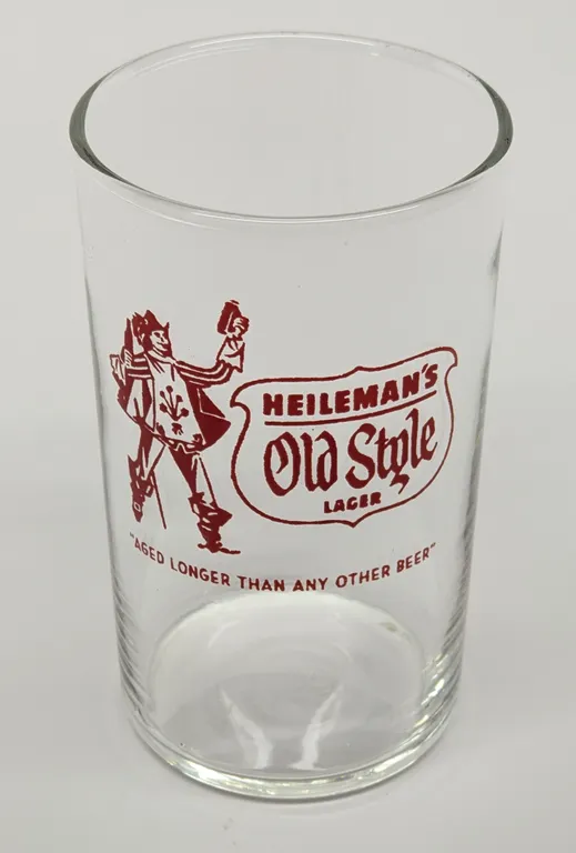HEILEMANS OLD STYLE LAGER BEER LA CROSSE WISCONSIN DRINKING GLASS