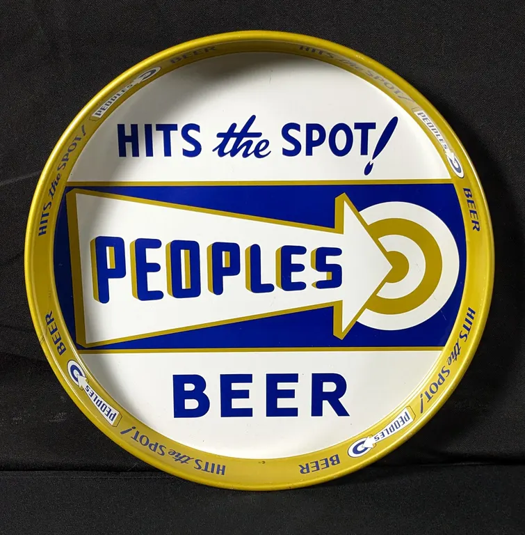 BEER TRAY PEOPLES BEER HITS THE SPOT OSHKOSH WISCONSIN