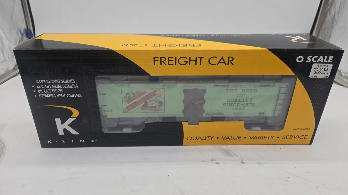 Vintage K-line century beer woodsided, reefer car. In original box