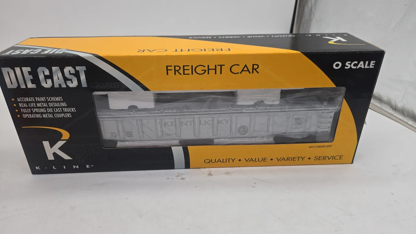 Vintage k line, kentucky commemorative quarter gondola bank car in original box