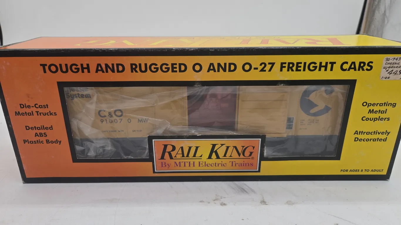 Vintage rail, king chessy system round roof box car with generator in original box