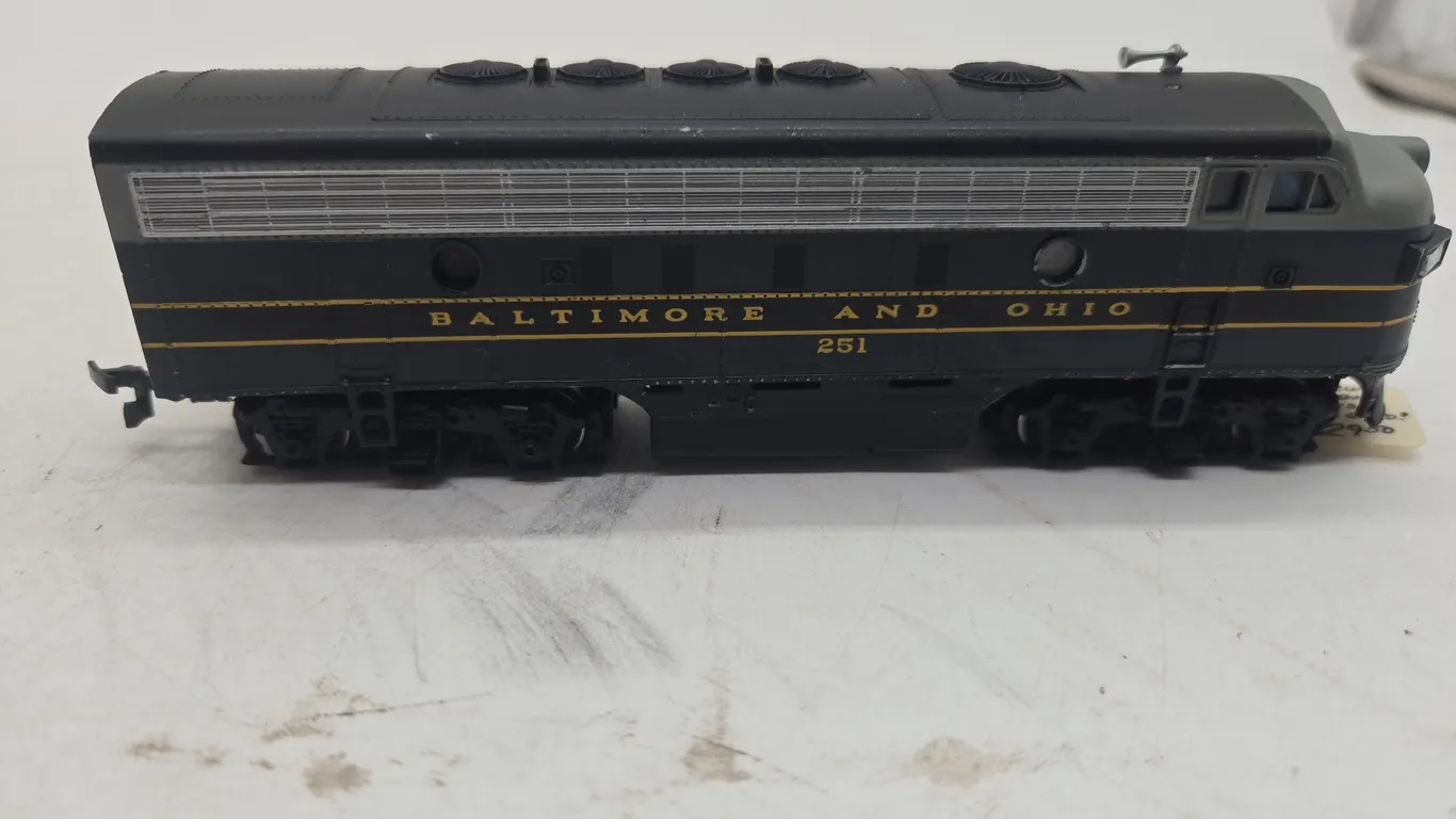 Vintage spectrum ho scale, Baltimore and Ohio railroad, number 251 diesel locomotive.