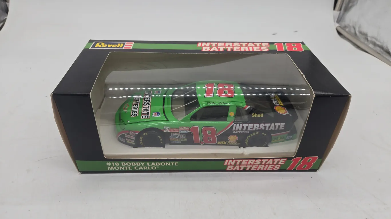 Vintage revelle, interstate batteries, bobby labonte, diecast, car, new inbox