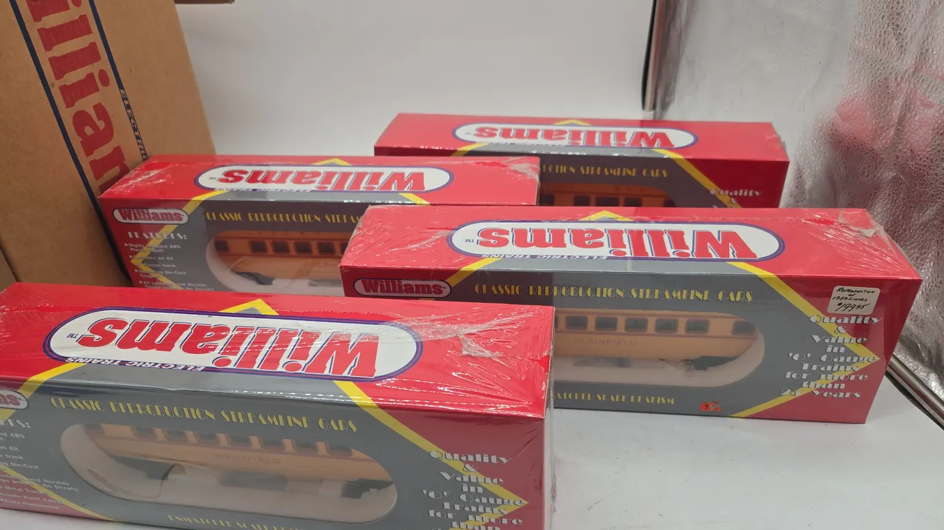 Vintage williams, luxury lines, fiftieth anniversary, streamliner four car set in original box