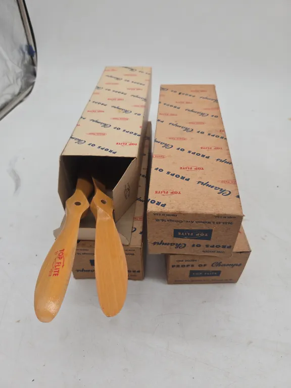 Vintage top flight props of champions wooden plane props and original boxes