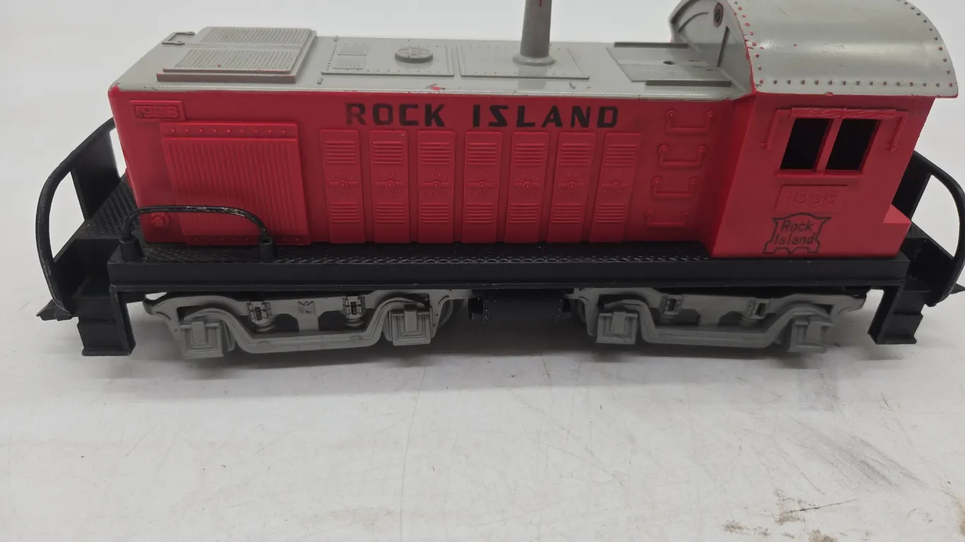 Vintage marxs brand number 1998 rock island diesel switcher, locomotive
