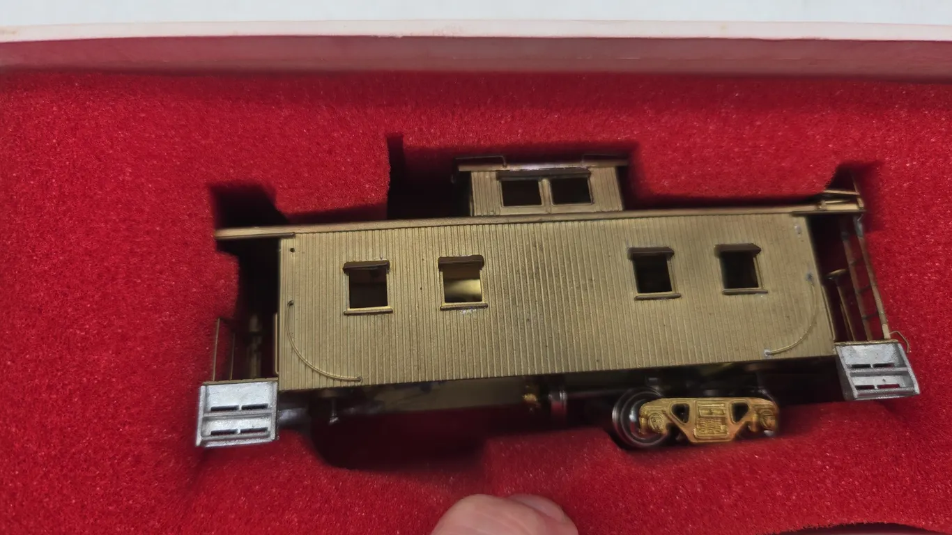 Vintage sunset models b and o brass caboose in original box
