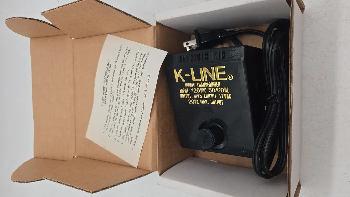 Vintage K-line number K950 train transformer, new and original box.