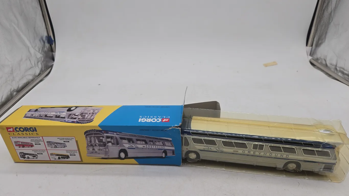 Vintage corgi classics, grayhound bus line diecast car new in original box