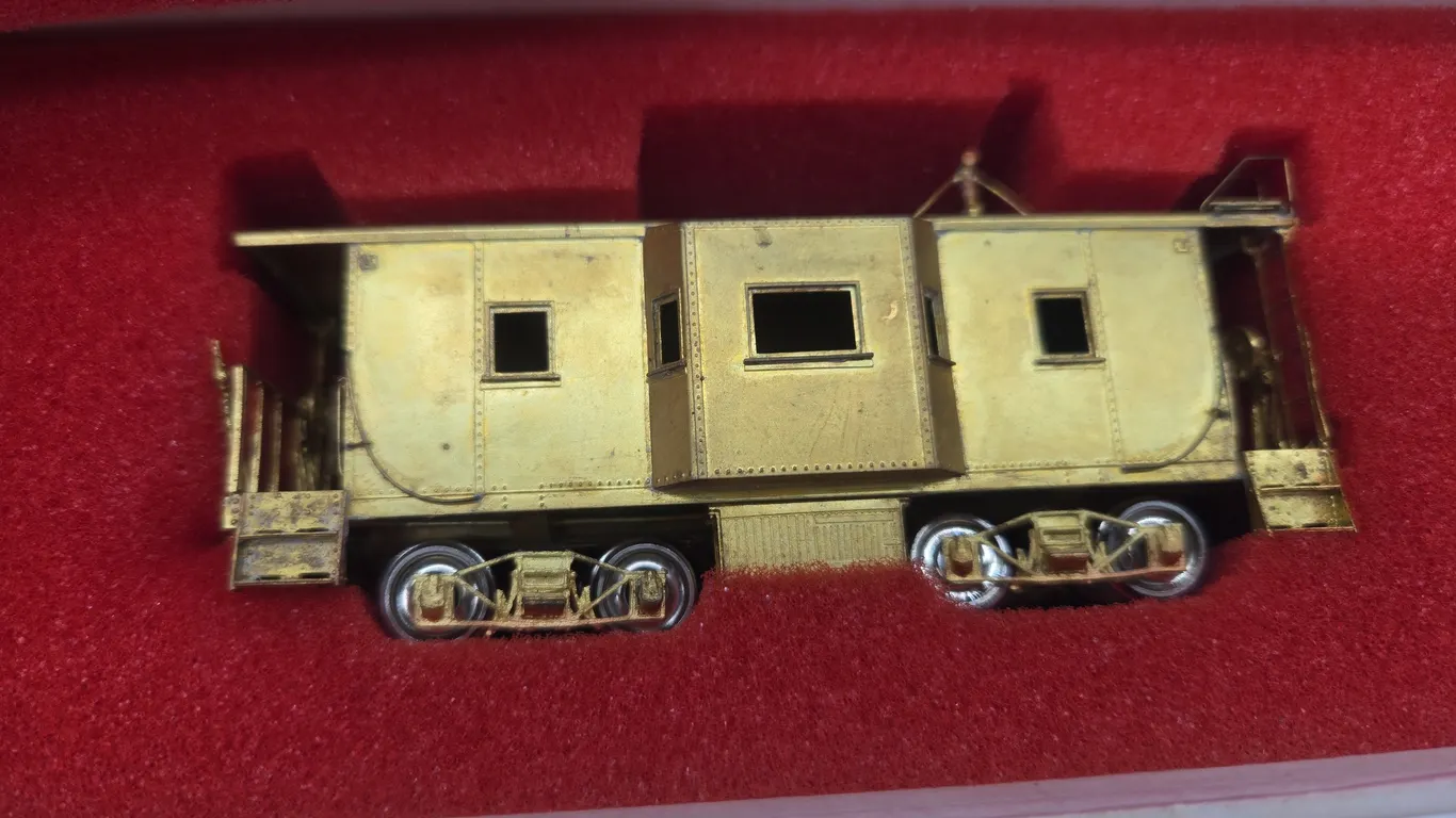 Vintage brass sunset models b and o railroad caboose in original box