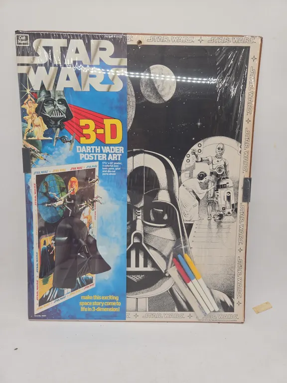 Vintage 1978 star wars, three d darth vader poster art kit in original packaging