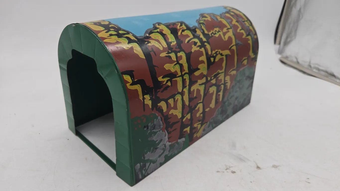 Vintage tin lithograph train tunnel