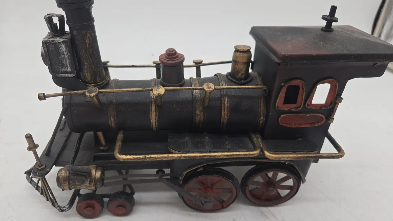 Vintage metal tin steam engine locomotive