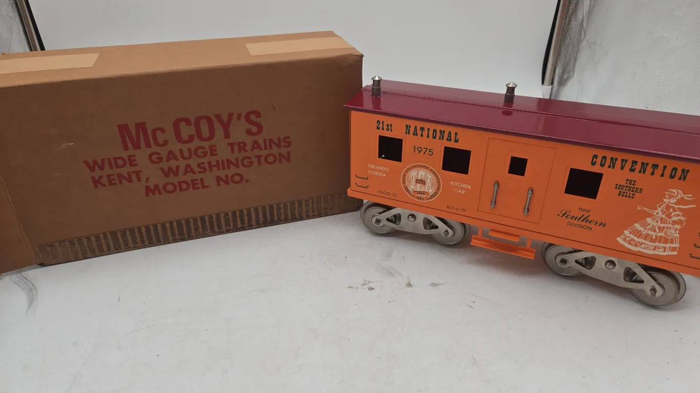 Vintage McCoy, 1975 21st national train car association convention car, new inbox.