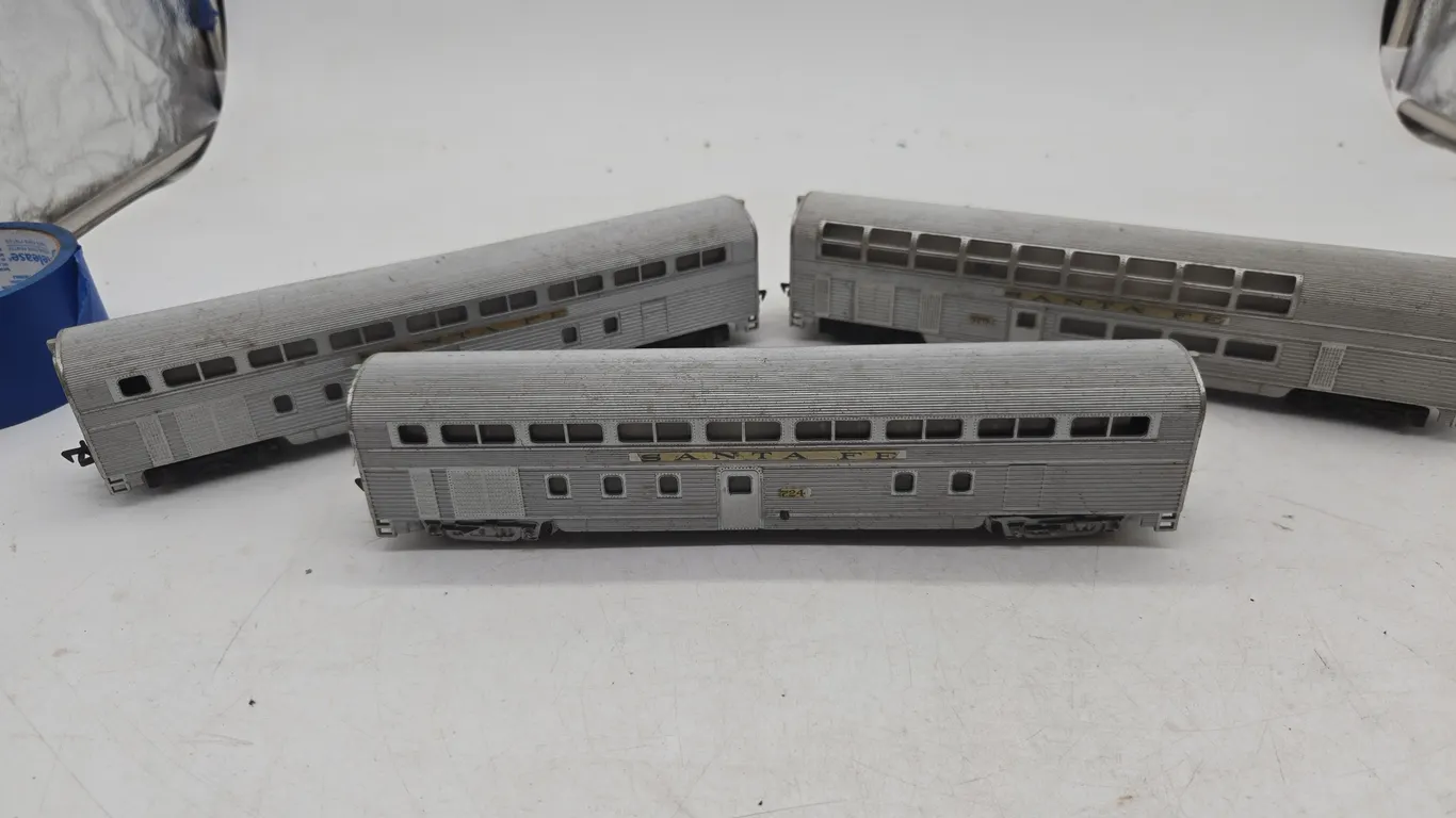 vintage fleshman's made in west germany.Santa fe passenger car set