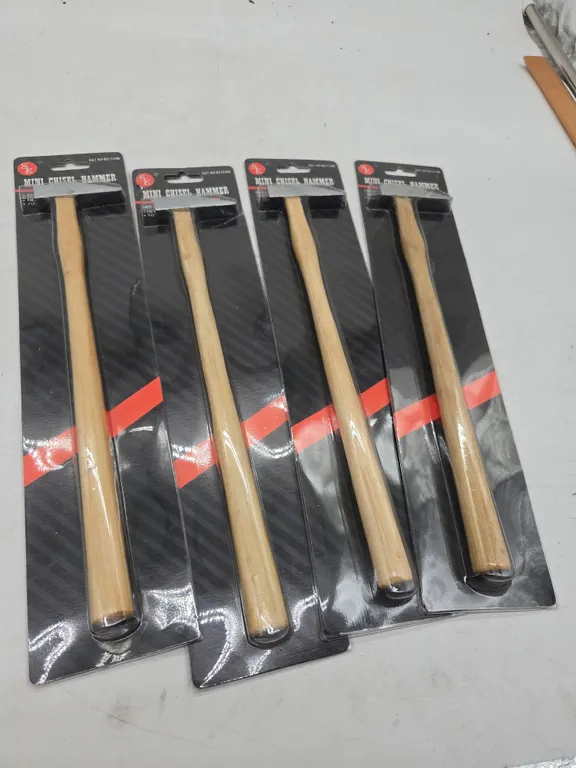 Assorted train, repair, mini chisel hammers, new end packages